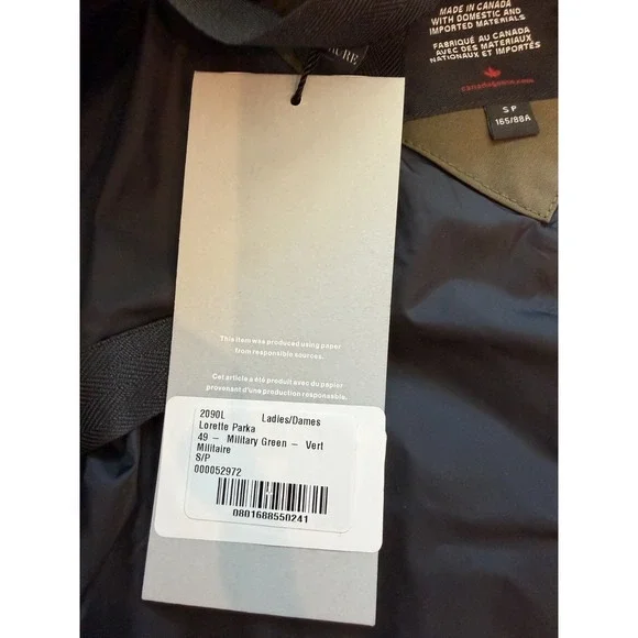 Canada Goose Women S Lorette Parka 2090L With Coyote Fur Military Green NWT - Picture 3 of 8